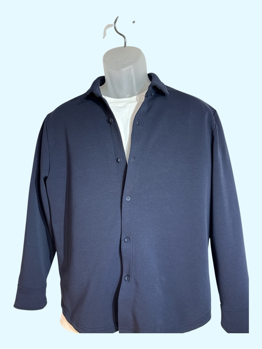 Under 5’ 10” Lightweight Button Down Navy Shirt Jacket Size Medium